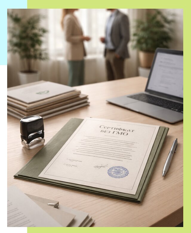 Сертификат без ГМО в Новокузнецке от 7706 р. оформить срочно Алешин-Нвк